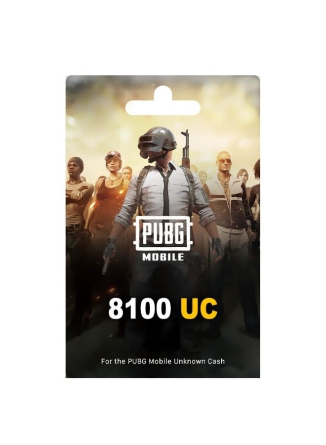 ببجي بطاقة هدايا PUBG MOBILE بقيمة 100 دولار أمريكي (8100 UC)