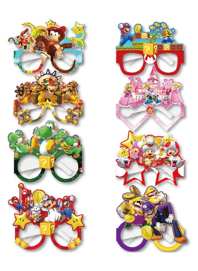 Generic - 16 Packs Party Paper Glasses, Funny Paper Glasses, Fancy Dress Props for Fun Cartoon Themed Kids Party, Favors Cartoon Party Supplies, Cartoon Themed Party Decoration - Image 1