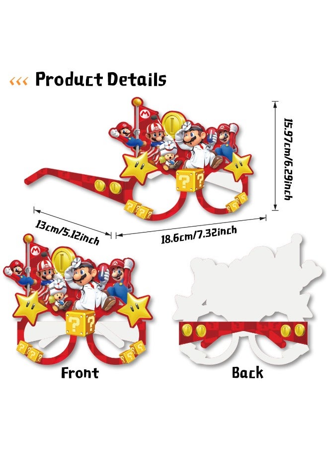 Generic - 16 Packs Party Paper Glasses, Funny Paper Glasses, Fancy Dress Props for Fun Cartoon Themed Kids Party, Favors Cartoon Party Supplies, Cartoon Themed Party Decoration - Image 1