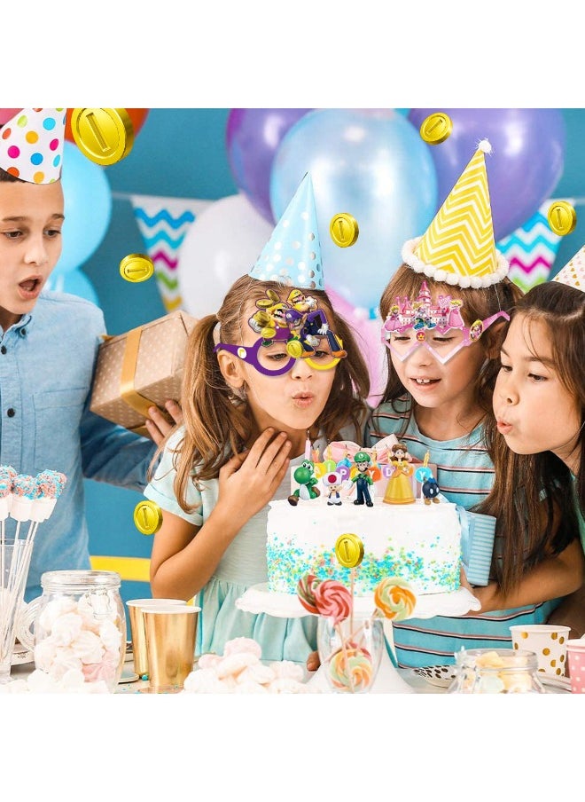 Generic - 16 Packs Party Paper Glasses, Funny Paper Glasses, Fancy Dress Props for Fun Cartoon Themed Kids Party, Favors Cartoon Party Supplies, Cartoon Themed Party Decoration - Image 1