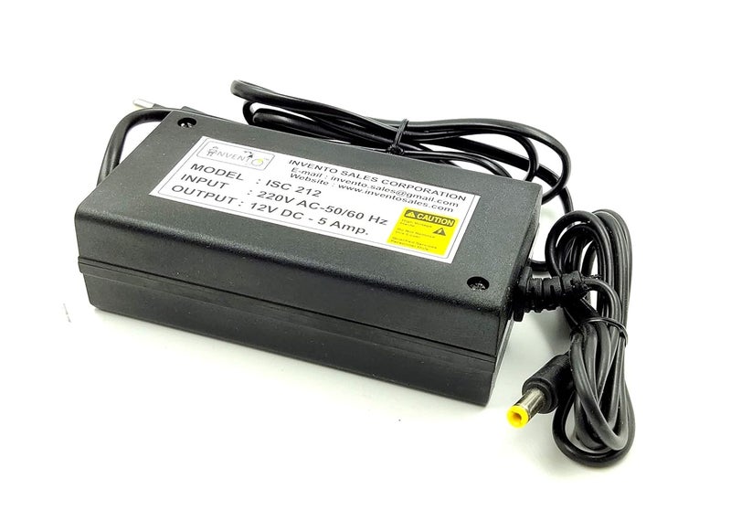 INVENTO 12V 5A 60 Watt DC Power supply AC Adaptor SMPS AC to DC Converter for battery charger CCTV DIY - Image 1