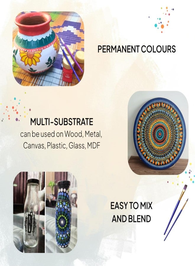 فلاش مجموعة ألوان أكريليك جديدة ومحسّنة من فلاش للبالغين والأطفال والمحترفين - طلاء أكريليك عالي التركيز وصديق للبيئة وغير قابل للبهتان وغير سام ومتعدد الأسطح (50 مل لكل لون، 25 لونًا) - Image 4