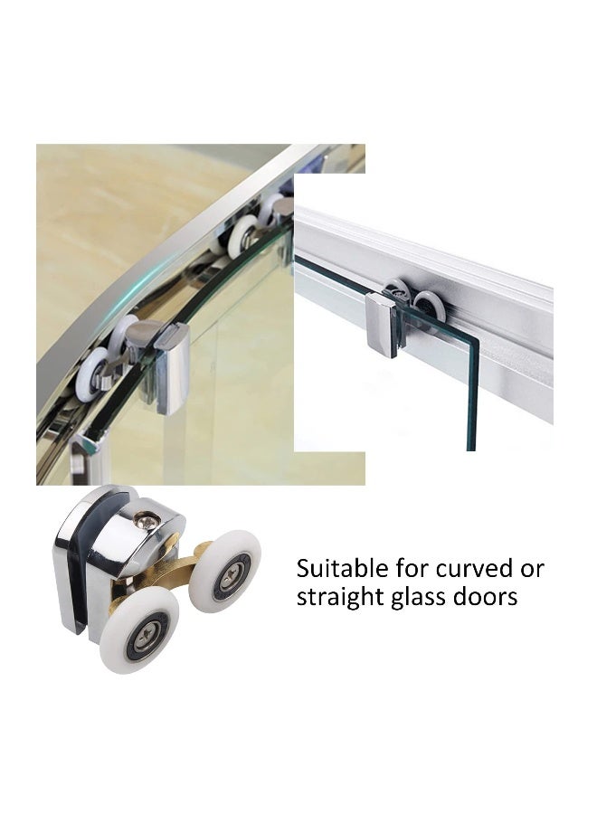 Shower Door Rollers, 23mm Sliding Shower Doors Wheels Replacement Roller Runner Wheel 2 Top & 2 Bottom Roller fit for Glass Holes 14mm 4Pcs - Image 3