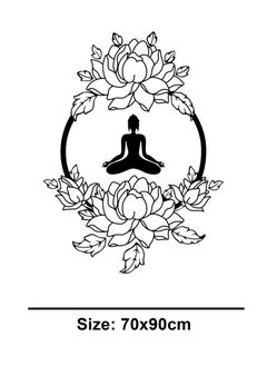Spoil Your Wall Buddha in Floral Design Wall Decal - Wall Arts Home Décor - Wall Sticker, 70x90 cm by Spoil Your Wall  - Image 3