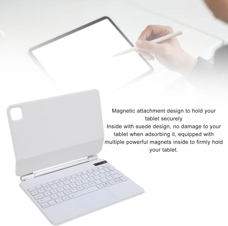 GOWENIC Detachable Case and Bluetooth Keyboard for iOS Pro 11 Inch, Multi Touch Trackpad & Backlight & Magnetic Adhesion, Thin and Lightweight Design (White) - Image 3