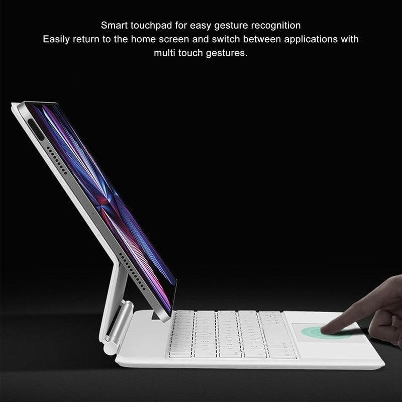 GOWENIC Detachable Case and Bluetooth Keyboard for iOS Pro 11 Inch, Multi Touch Trackpad & Backlight & Magnetic Adhesion, Thin and Lightweight Design (White) - Image 2