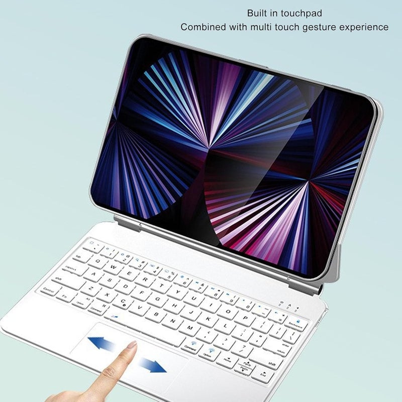 GOWENIC Detachable Case and Bluetooth Keyboard for iOS Pro 11 Inch, Multi Touch Trackpad & Backlight & Magnetic Adhesion, Thin and Lightweight Design (White) - Image 4