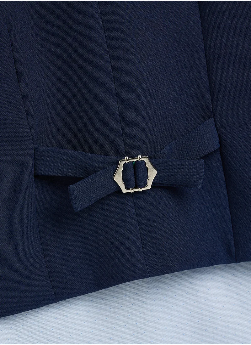 victor and jane Blue Waistcoat And Short Set With Shirt And Bow Tie