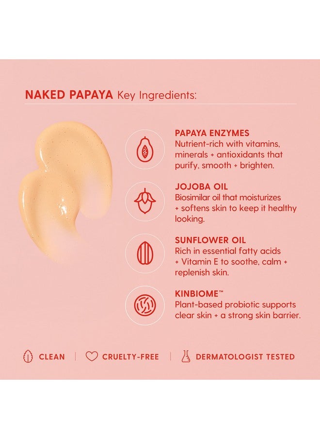 Kinship - Inship Naked Papaya Enzyme Gentle Milk Cleanser Jojoba Oil + Sunflower Oil With Vitamin E To Soothe & Replenish Skin Facial Cleanser & Makeup Remover With Kinbiome Probiotic (5.25 Oz) - Image 1