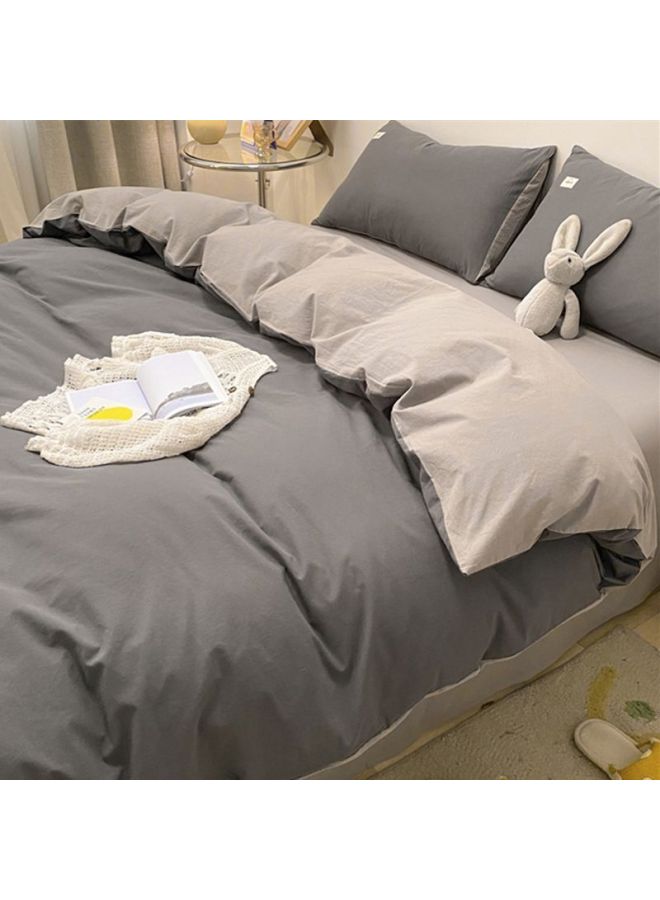 Ins-style Simple Quilt Cover Single-piece Student Dormitory 150x 200x 230 Solid Color Single Bedroom Plaid Sanding Quilt Cover-Colour:Dm Dark Gray Silver Gray [soft And Skin-friendly, Suitable For Sleeping Naked]-Specification:150x200cm Single Piece Quilt Cover - Image 1