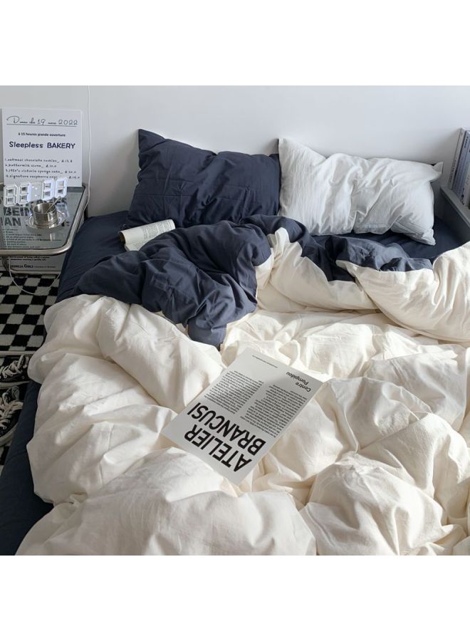 Ins-style Simple Quilt Cover Single-piece Student Dormitory 150x 200x 230 Solid Color Single Bedroom Plaid Sanding Quilt Cover-Colour:Dm Dark Gray Silver Gray [soft And Skin-friendly, Suitable For Sleeping Naked]-Specification:150x200cm Single Piece Quilt Cover - Image 5