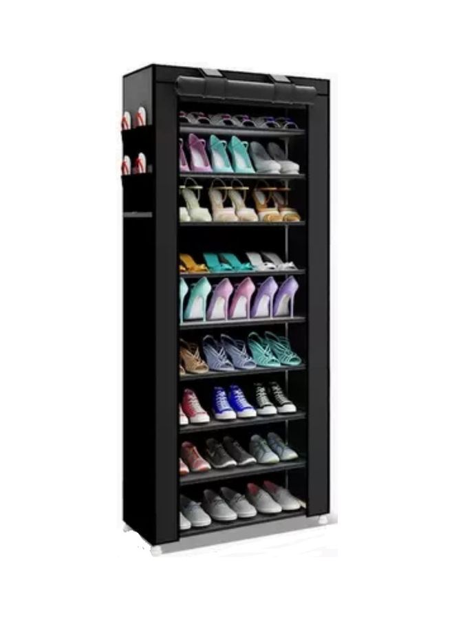 9-Tiers Shoe Cabinet Rack Black 60x30x160cm  - Image 1