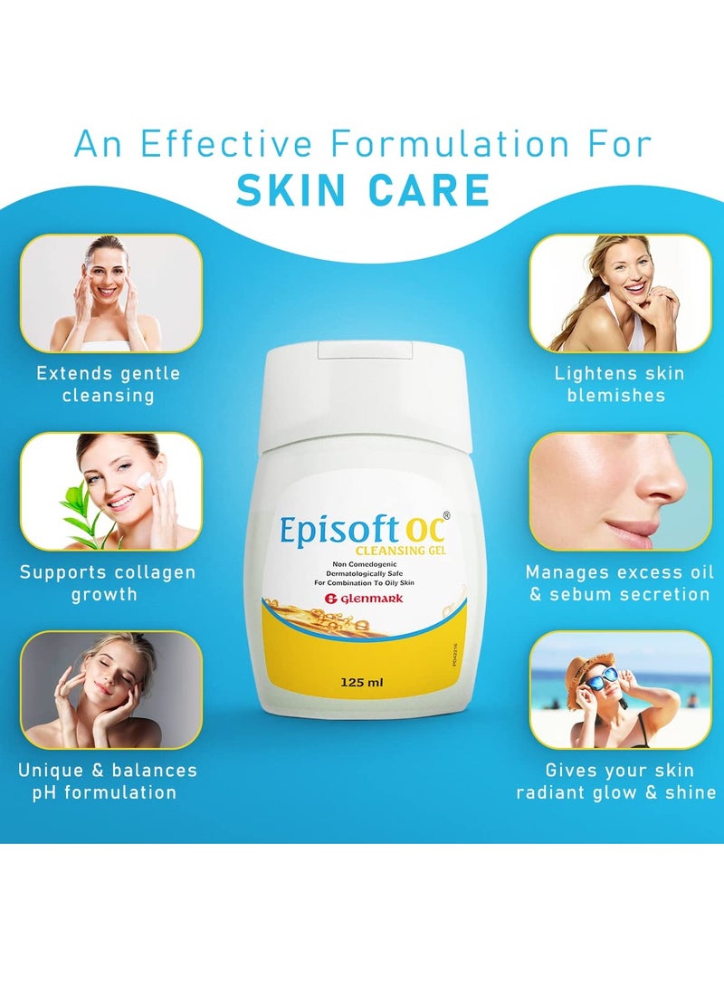 Episoft Cleansing Gel For Oily, Combination and Normal Skin, Daily Facewash, Suitable for Men and Women, 125ml - Image 5