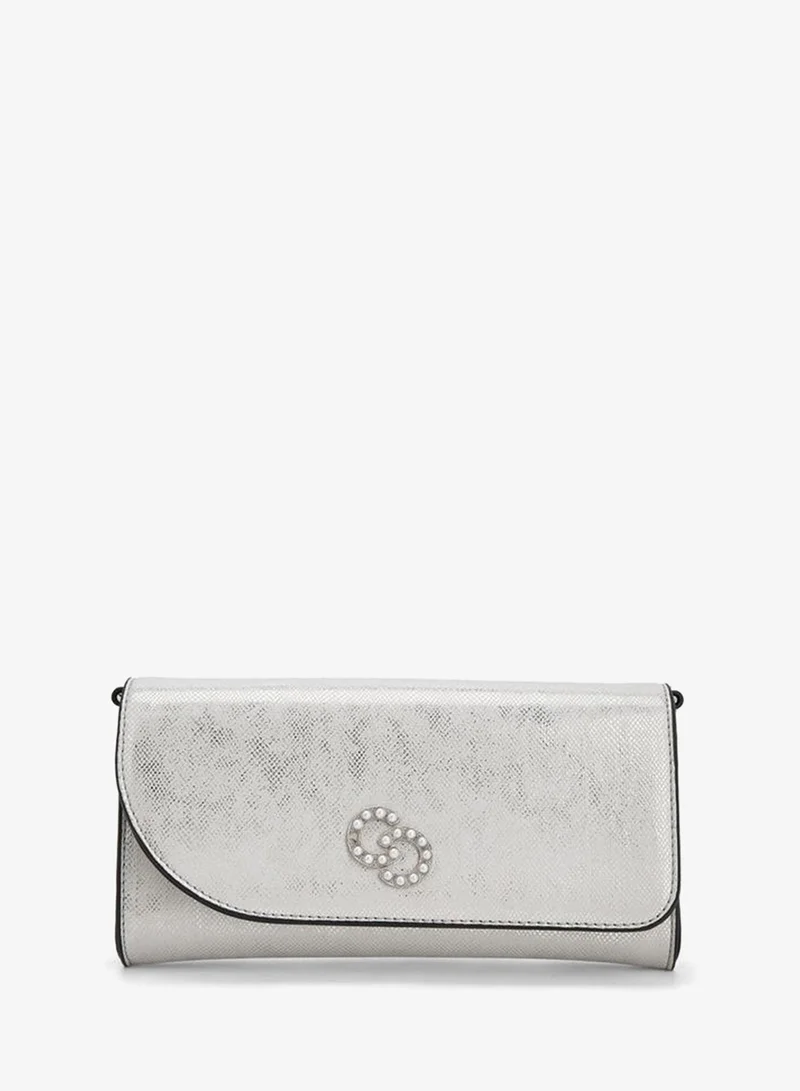 Textured Crossbody Bag With Detachable Chain Strap