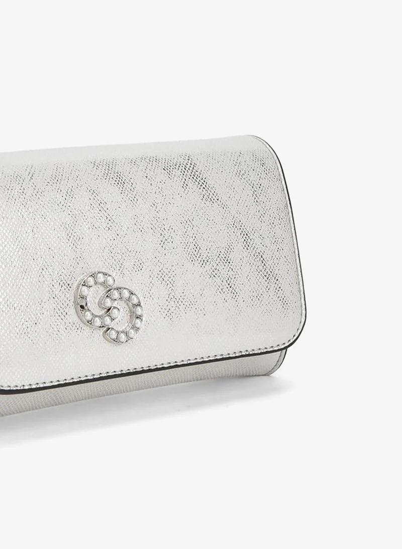 Celeste SILVER Textured Crossbody Bag With Detachable Chain Strap for Women | Best Price UAE
