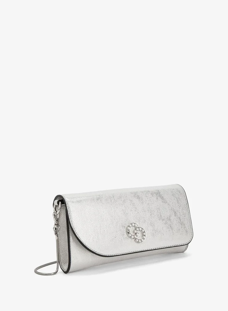Celeste SILVER Textured Crossbody Bag With Detachable Chain Strap for Women | Best Price UAE