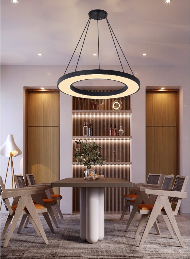 Best Power Modern LED Ring Ceiling Light 9678-600 – 26W, 60cm, 4000K Neutral White, Adjustable Hanging or Flush Mount for Bedroom, Living Room, or Office - Image 3