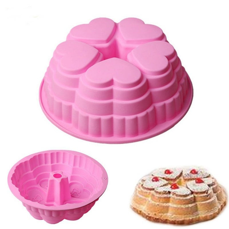 FantasyDay 9.5'' Love Heart Cake Mold Silicone Baking Molds Party Cake Bakeware for Your Birthday Dessert, Cake, Bread, Tart, Pie, Flan and More #5 - Image 1