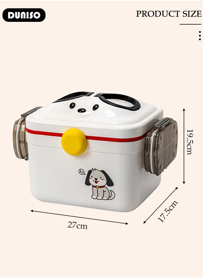 DUNISO 2 Layers Large Medicine Storage Box, Family small safety emergency medical storage box kit travel,Layered Daily Medicine Cabinet,First Aid Storage Box Container Bin with Compartments and Portable Handle for Family  - Image 4