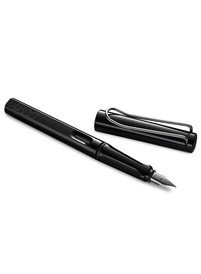 لامي قلم حبر جاف لامي سفاري متوسط الرأس | بلاستيك متين، أسود لامع | مشبك معدني، مقبض مريح | سنّ فولاذي مصقول | مع خرطوشة حبر T 10 زرقاء | مع محول Z 28 - Image 2