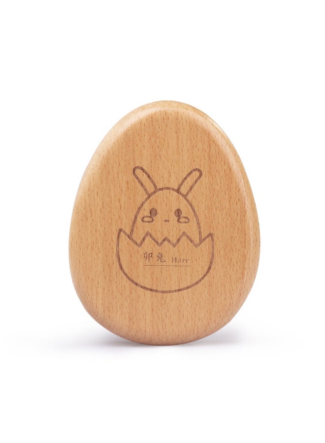 Wooden Baby Teeth Apple Egg-Shaped Cartoon Baby Teeth Storage Box Boys And Girls Birthday Gift Commemorative Box-Color:Egg-Rabbit  - Image 1