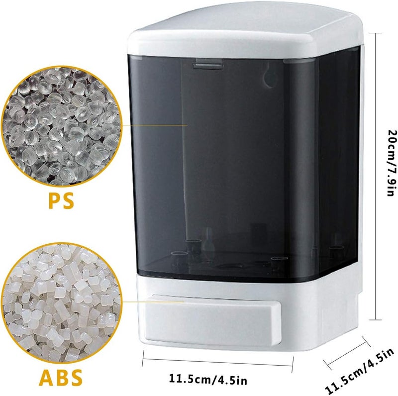 IEALODS Manual Soap Dispenser 33.8oz / 1000ml Kitchen Bathroom Wall Mounted Commercial Soap Dispenser for Liquid Containers Shampoo Gel Chamber Hotel Restaurant - Image 3