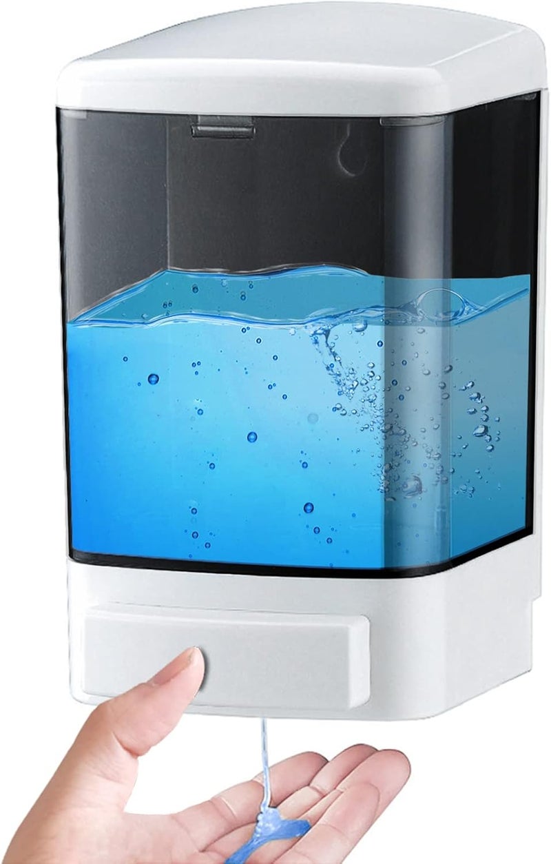 IEALODS Manual Soap Dispenser 33.8oz / 1000ml Kitchen Bathroom Wall Mounted Commercial Soap Dispenser for Liquid Containers Shampoo Gel Chamber Hotel Restaurant - Image 1