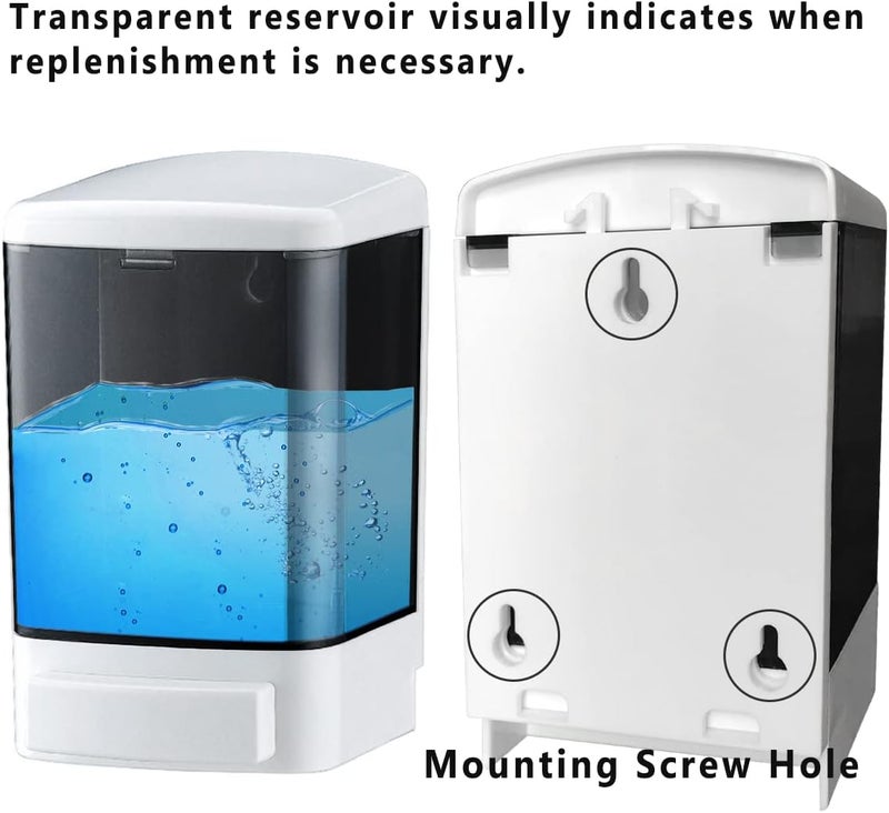 IEALODS Manual Soap Dispenser 33.8oz / 1000ml Kitchen Bathroom Wall Mounted Commercial Soap Dispenser for Liquid Containers Shampoo Gel Chamber Hotel Restaurant - Image 2