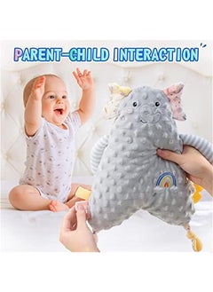 MIXDE Baby stuffed Animal Super Soft Plush Toys - Baby Blankets Sleep Security Toy, Sensory Cute Animal Soft Touch Safe Snuggle Comfort for Plush Toys,Boys Girls Teether Gift for babies 0-12 Month (Grey)  - Image 2