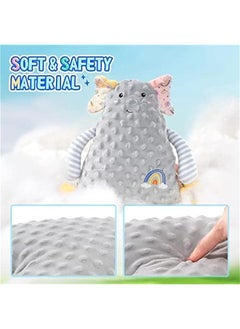 MIXDE Baby stuffed Animal Super Soft Plush Toys - Baby Blankets Sleep Security Toy, Sensory Cute Animal Soft Touch Safe Snuggle Comfort for Plush Toys,Boys Girls Teether Gift for babies 0-12 Month (Grey)  - Image 4