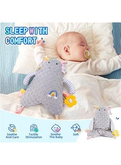 MIXDE Baby stuffed Animal Super Soft Plush Toys - Baby Blankets Sleep Security Toy, Sensory Cute Animal Soft Touch Safe Snuggle Comfort for Plush Toys,Boys Girls Teether Gift for babies 0-12 Month (Grey)  - Image 5
