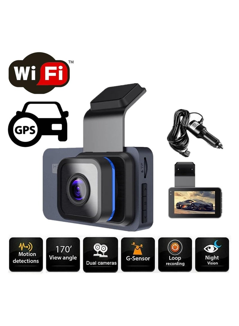 AROAQ New HDMI 3.0-inch car wifi driving recorder HD 1080P night vision dual lens car - Image 2