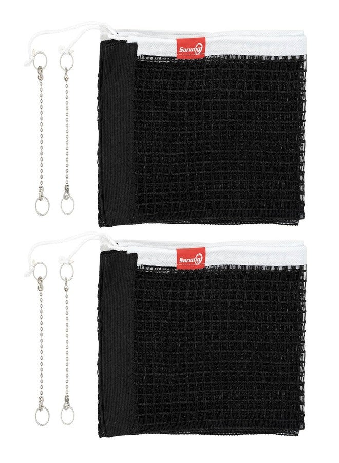 Sanung C-Y1 Table Tennis Net, 2 Pieces High Stretch Foldable Ping Pong Net with 4 Chains Adjust Tension Height, Compatible with Any Standard Size Desktop for Indoor Outdoor Use - Image 1