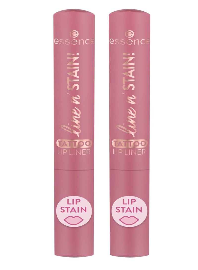 ESSENCE GOLD Line N Stain Tattoo Lip Liner 01 Everyone'S Nude Pink 2 packs - Image 1