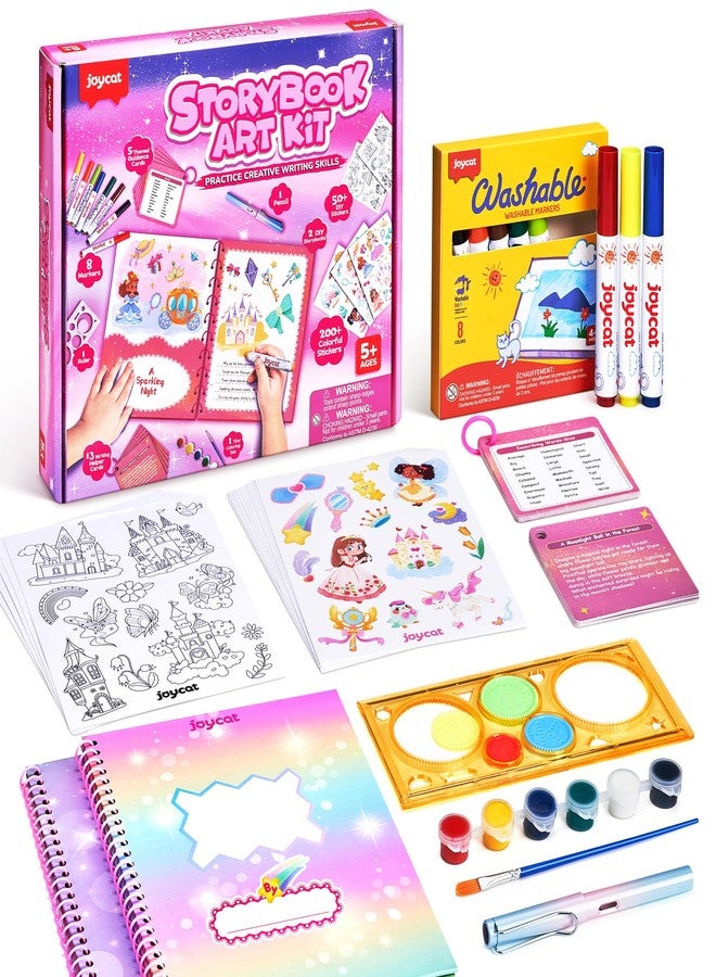 JoyCat Fantasy Storybook Art Kit, Creative Writing & Drawing Activity Kit, Write Your Own Book, Art Kit for 6-9, DIY Craft, Scrapbooking & Journal Supplies, Hardcover Comic Book Making Kit with Spirograph - Image 1