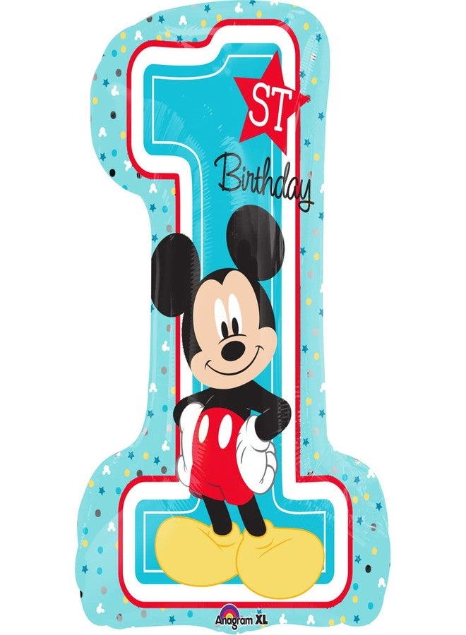 Amscan Anagram 28" Mickey 1St Birthday Foil Balloon, Multicolor