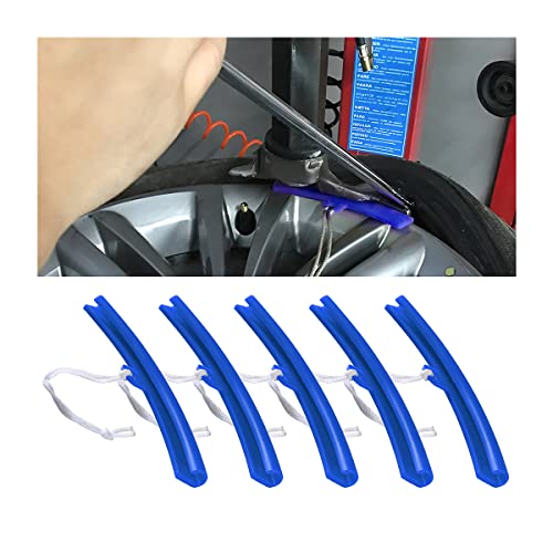 AICEL Car Tire Changing Rim Protector 5 Pcs Wheel Changing Rim Savers 15cm Auto Tire Changer Guard Edge Saver Tool Fixing Tyre Rim Protective Cover Car Accessories for Motorcycle SUV Blue - Image 1
