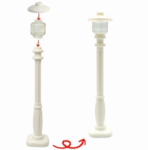 DSPITWOD City Street Lamp House Garden Building Accessories with Lights Trees and Flower Pot Block Toys Compatible with Major Bricks - Image 4