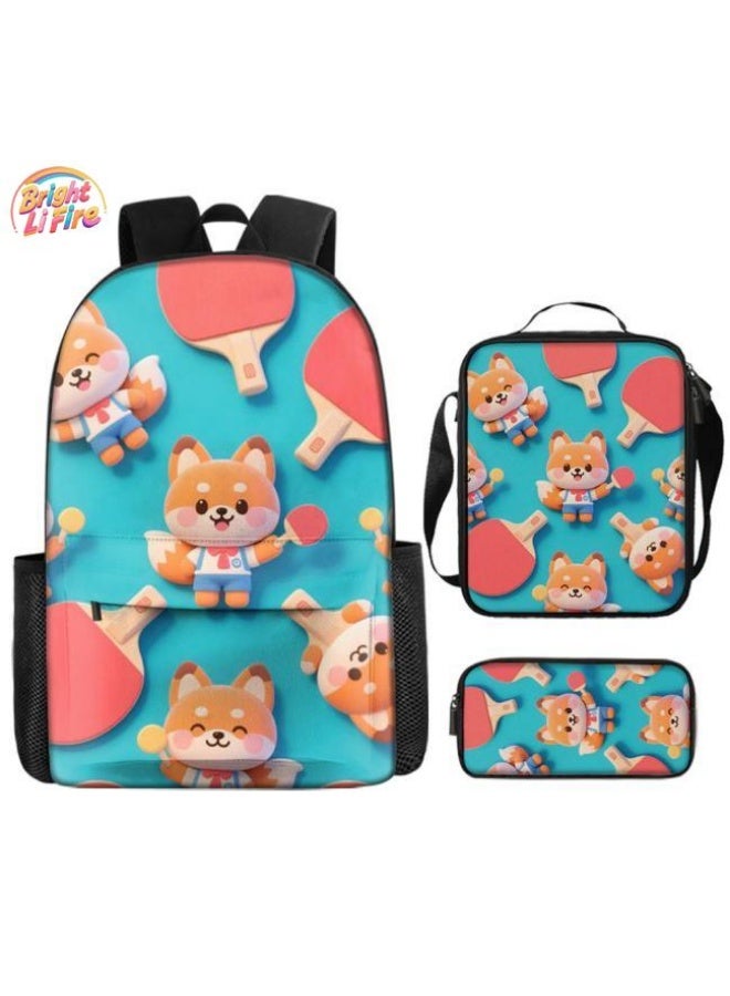 Bright Li Fire Unlock the fashion style of children's fun! Three-piece bag set, cartoon elements make children and teenagers super stylish (students, children, friends outings, mountain climbing, schooling, etc. are available) - 14  - Image 1