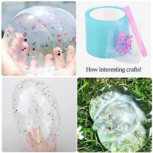 BB Hapeayou Nano Tape for Bubble Kit - 6pcs Colorful Double Sided Elastic Tape for Balloon Decorating and Crafting - Image 3