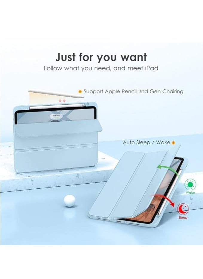 Raxoom iPad 10.9 Inch 10th Gen Case with Pencil Holder 2022 Clear Transparent Back Shell Trifold Protective cover Shockproof Cover for 2022 iPad 10th Gen A2696 A2757 A2777 Black - Image 5