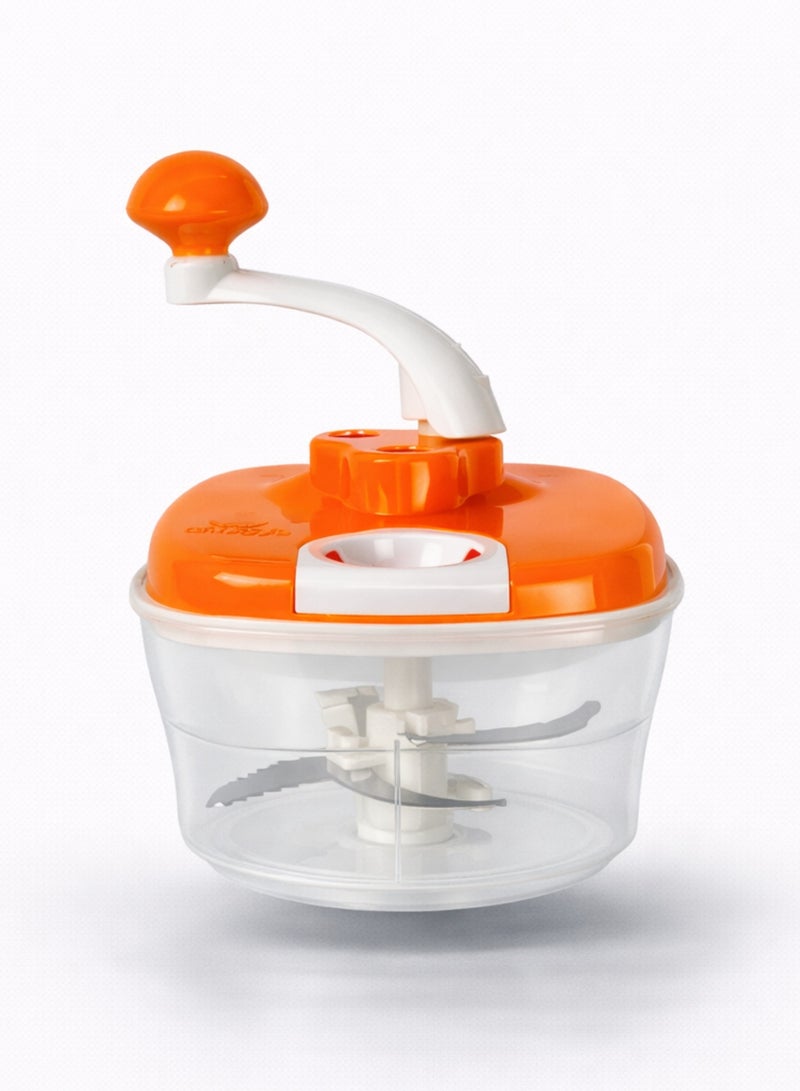 Ayda مفرمة طعام يدوية – معالج طعام صغير محمول للخضروات والبصل والثوم واللحم والمكسرات، برتقالي