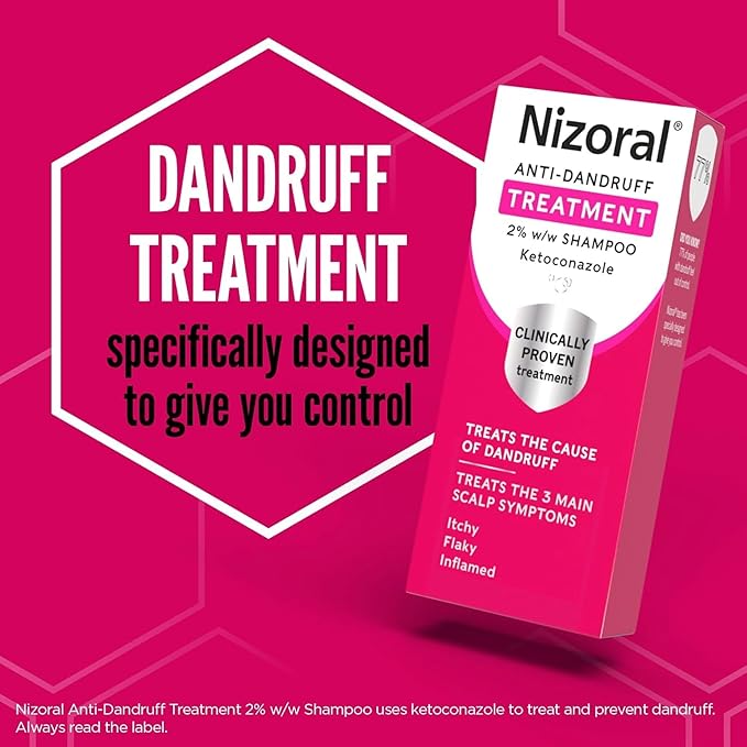 Nizoral AntiDandruff Treatment Shampoo Treats and Prevents Dandruff Clinically Proven to Control Itchy Flaky Scalps Contains Ketoconazole 1 x 60ml - Image 2