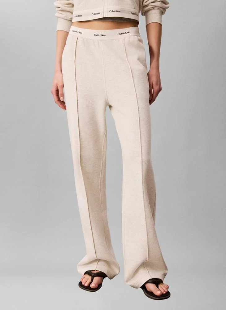 Logo Waistband Pressed Crease Terry Joggers