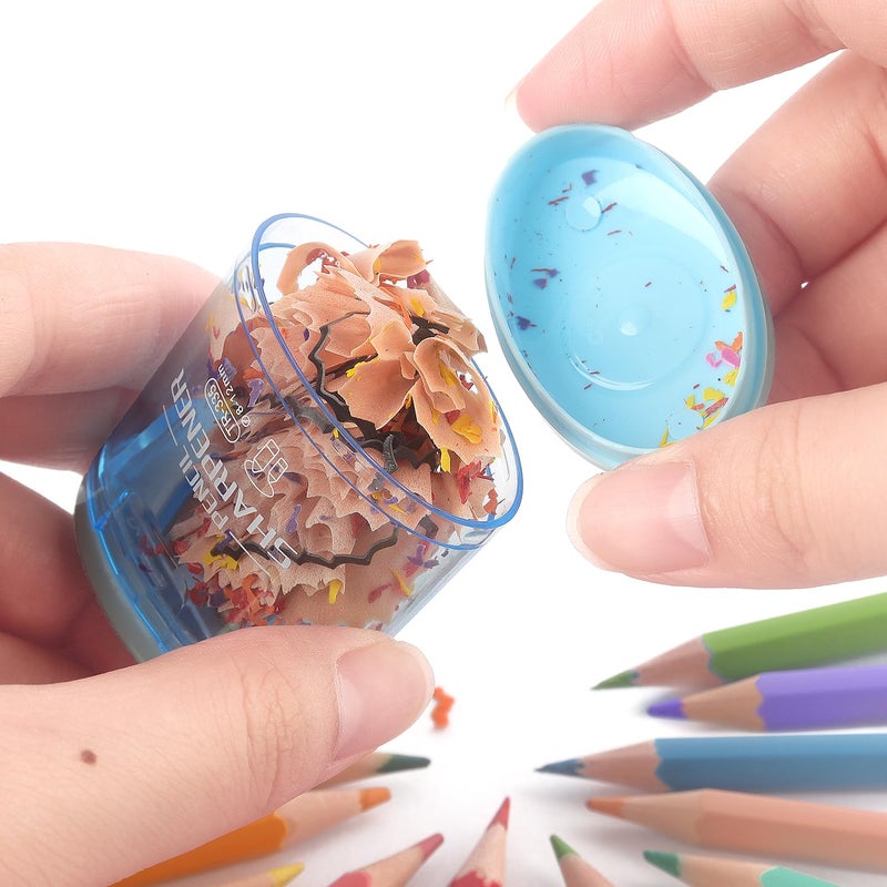 Tamaki 4 Pack Pencil Sharpeners Manual Dual Holes Compact Colored Handheld Pencil Sharpener for Kids, School, Office - Image 4