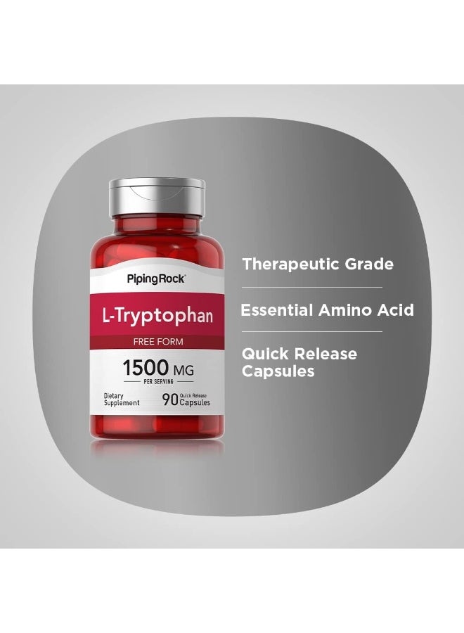 Piping Rock كبسولات L-Tryptophan 1500 ملغ للبالغين - Image 4