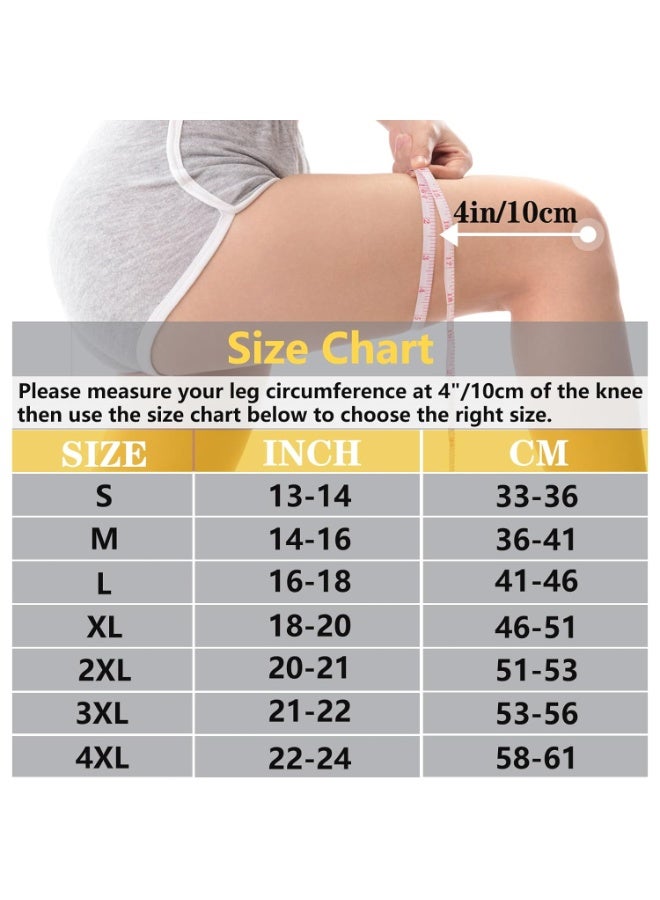 Copper Knee Braces with Strap for Knee Pain Women and Men(2 Pack), Knee Compression Sleeve for Arthritis, ACL, Meniscus Tear, Joint Pain Relief, Knee Support for Working, Running, Weightlifting(M) - Image 3