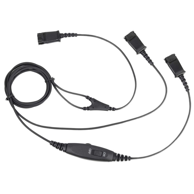 VoiceJoy Call Center Headset Quick Disconnect Cable Y Splitter Adapter Trainer Cable for Training Center Compatible with Plantronics QD headsets Splitter Connector - Image 1