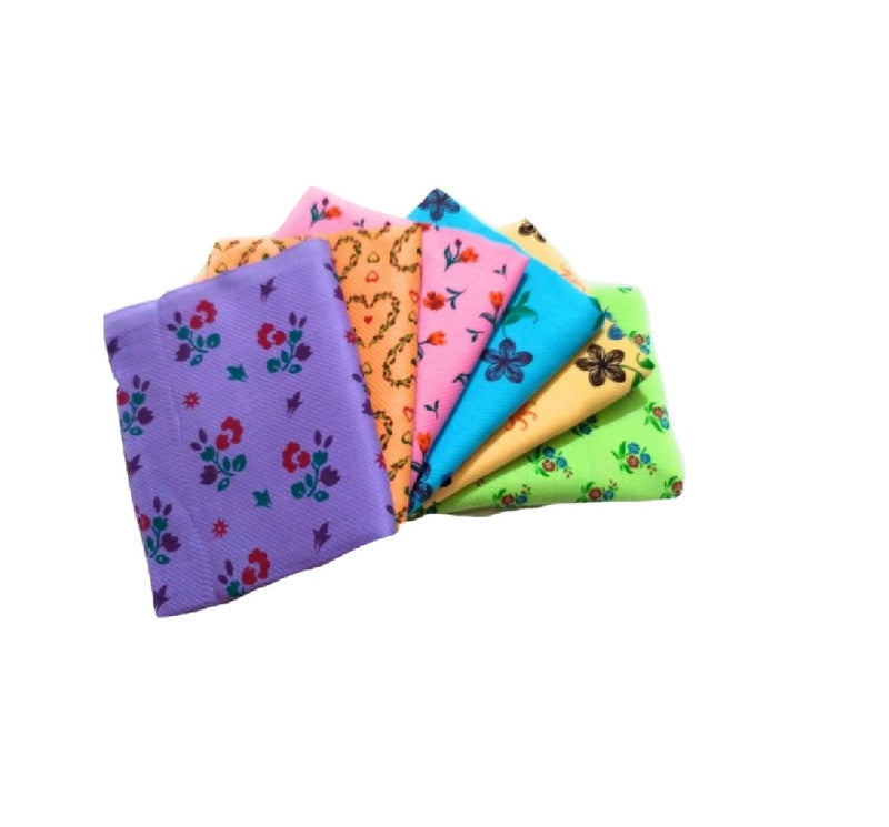 Cotton Colors Bath Towels-Color Floral Printed(Set of 6 Peices) - Image 1