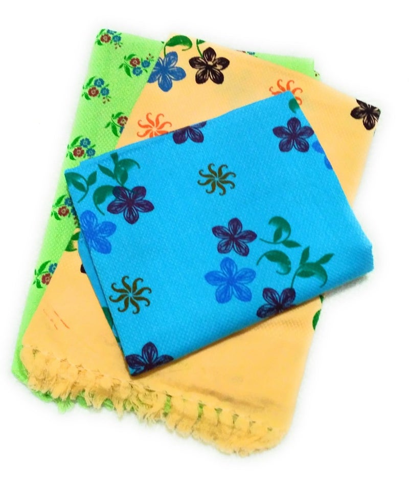 Cotton Colors Bath Towels-Color Floral Printed(Set of 6 Peices) - Image 4